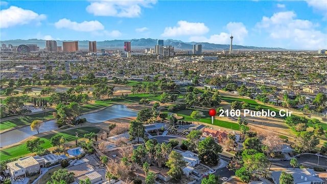 2160 Pueblo Cir, Las Vegas, NV 89169 - view of urban area featuring nearby suburban area, a water and mountain view, and a golf club
