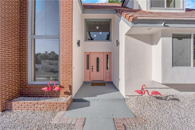 2160 Pueblo Cir, Las Vegas, NV 89169 - view of exterior entry with brick siding and stucco siding