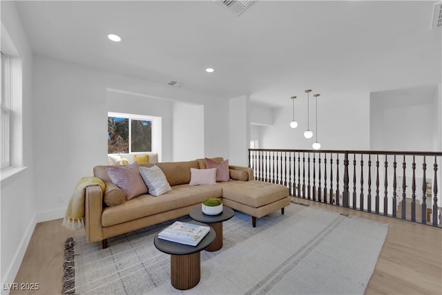 2160 Pueblo Cir, Las Vegas, NV 89169 - living room with light wood-style floors, recessed lighting, and baseboards