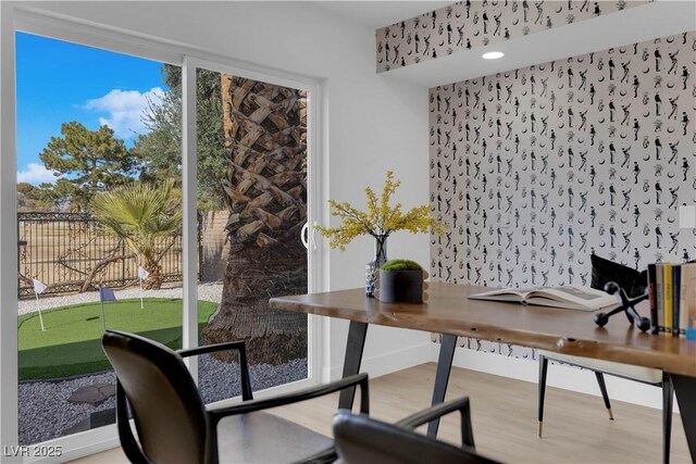 2160 Pueblo Cir, Las Vegas, NV 89169 - home office with wood finished floors and baseboards
