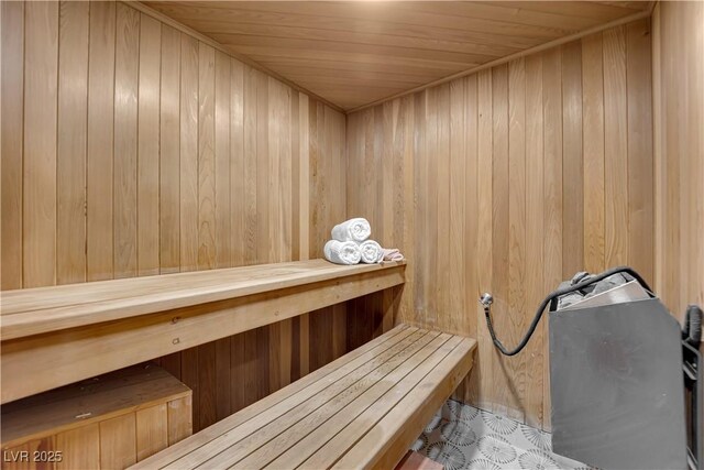 2160 Pueblo Cir, Las Vegas, NV 89169 - relaxing sauna / steam room with wooden walls and wood ceiling