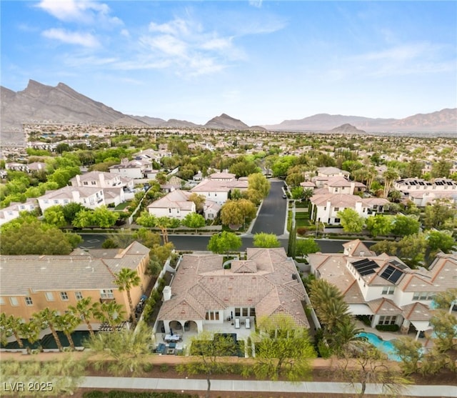 10717 Beringer Dr, Las Vegas, NV 89144 - aerial view of residential area featuring a mountainous background