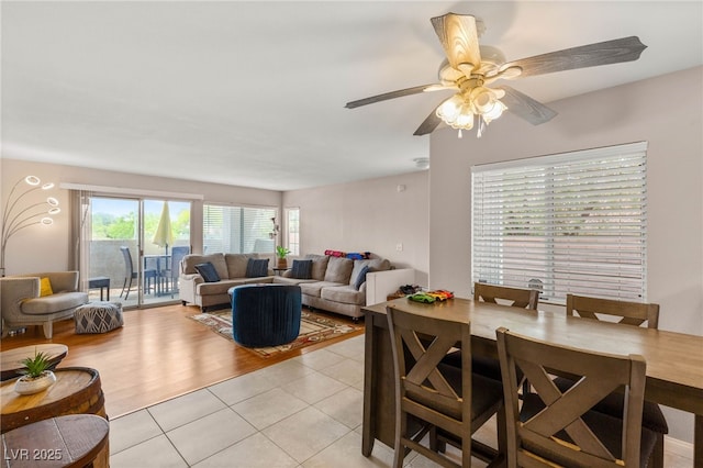 3125 N Buffalo Dr Unit 1103, Las Vegas, NV 89128 - dining area featuring light tile patterned flooring and ceiling fan