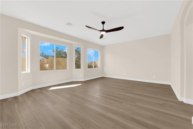 177 Rocky Star St, Henderson, NV 89012 - spare room with a ceiling fan, baseboards, and wood finished floors