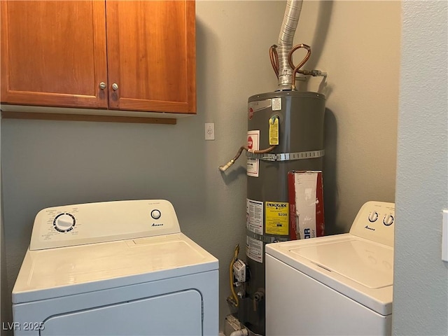 9333 Leaping Deer Pl Unit 103, Las Vegas, NV 89178 - laundry room featuring independent washer and dryer, cabinet space, and strapped water heater