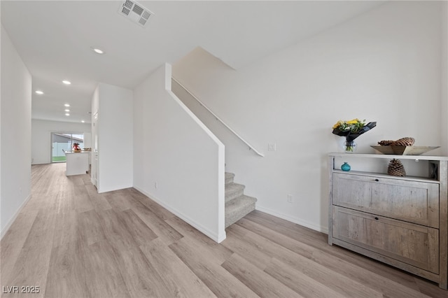 2729 Pavehawk Way, Las Vegas, NV 89156 - stairway with recessed lighting and wood finished floors