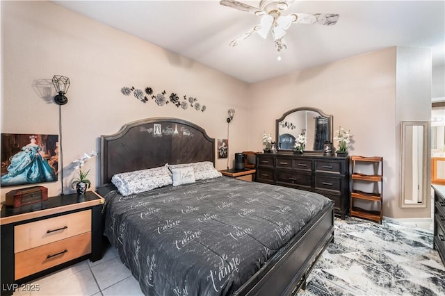 10701 Windrose Point Ave, Las Vegas, NV 89144 - bedroom featuring light tile patterned flooring and ceiling fan