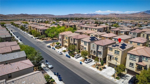 aerial perspective of suburban area featuring mountains