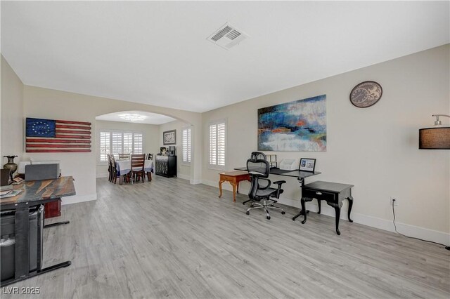 4 Tarryall Ter, Henderson, NV 89074 - office with arched walkways and light wood-type flooring