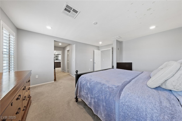 3854 Stadium Ave, Las Vegas, NV 89120 - bedroom with light colored carpet, recessed lighting, and baseboards