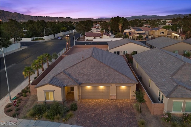 3706 Etendre Ct, Las Vegas, NV 89121 - aerial view at dusk of a mountain view