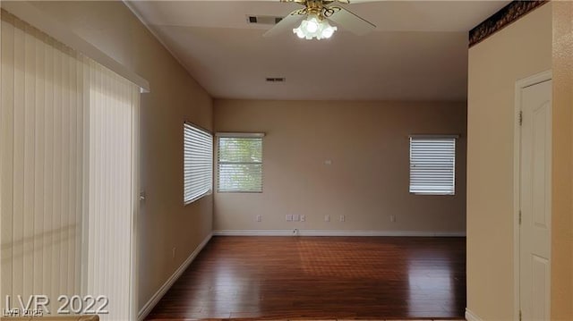 1211 Silver Knoll Ave, Las Vegas, NV 89123 - empty room featuring wood finished floors, a ceiling fan, and baseboards