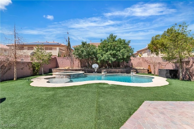 7545 Fontera Ct, Las Vegas, NV 89139 - view of swimming pool with a pool with connected hot tub and a patio