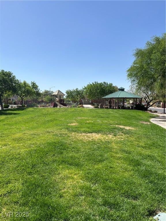 6545 Netherseal Ave, Las Vegas, NV 89139 - view of grassy yard featuring a gazebo