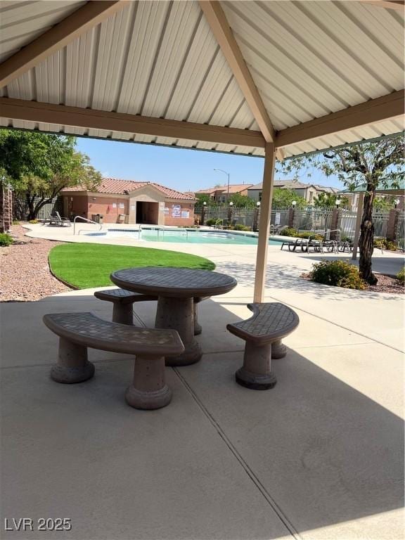 6545 Netherseal Ave, Las Vegas, NV 89139 - view of patio featuring a community pool and fence