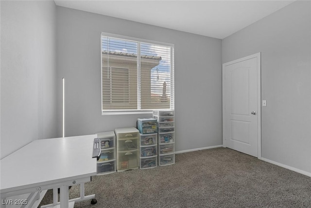 office featuring carpet floors and baseboards