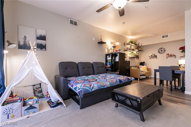 6955 N Durango Dr Unit 2081, Las Vegas, NV 89149 - living room with ceiling fan and wood finished floors