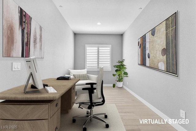 11707 Hatchling Ave, Las Vegas, NV 89138 - office area featuring light wood finished floors and baseboards