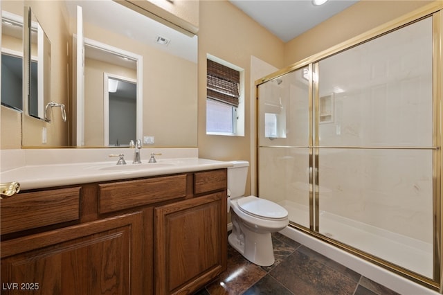 8547 Benidorm Ave, Las Vegas, NV 89178 - full bathroom with toilet, a stall shower, and vanity