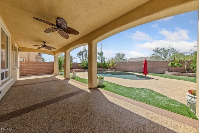 8547 Benidorm Ave, Las Vegas, NV 89178 - view of patio featuring a fenced backyard and ceiling fan