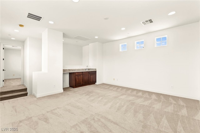 1252 Casa Palermo Cir, Henderson, NV 89011 - below grade area with light carpet, recessed lighting, and baseboards