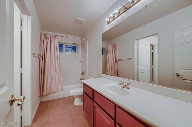 386 Wiseton Ave, Las Vegas, NV 89183 - full bathroom with vanity, toilet, shower / tub combo with curtain, and tile patterned floors