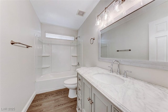 11028 Meadow Leaf Ave, Las Vegas, NV 89144 - bathroom with wood finished floors, toilet, vanity, and shower / tub combination