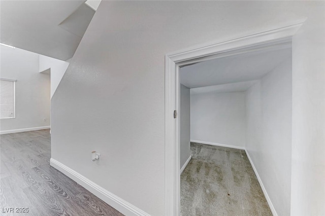 11028 Meadow Leaf Ave, Las Vegas, NV 89144 - hallway with baseboards and wood finished floors