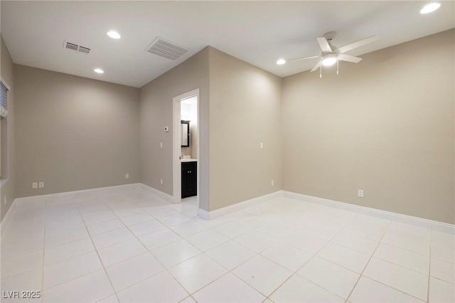 2900 Valvent Ct, Henderson, NV 89044 - spare room with ceiling fan, recessed lighting, light tile patterned floors, and baseboards