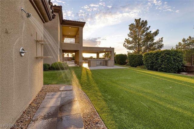 2900 Valvent Ct, Henderson, NV 89044 - view of green lawn with area for grilling and a patio area