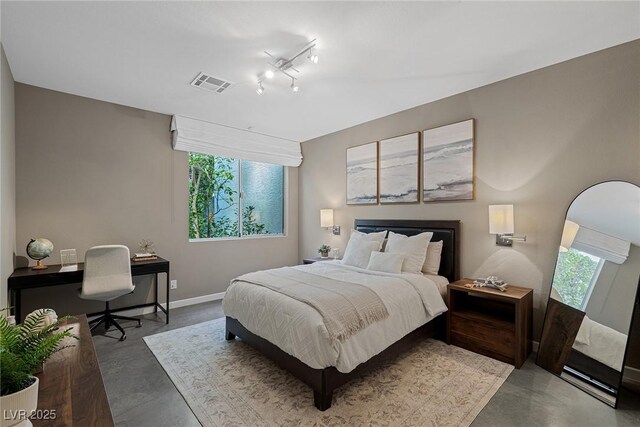 2672 Mystere Ct, Las Vegas, NV 89117 - bedroom with finished concrete flooring and a desk