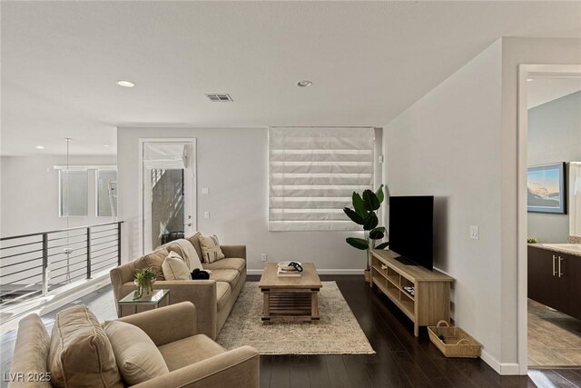 2672 Mystere Ct, Las Vegas, NV 89117 - living room with recessed lighting and dark wood finished floors