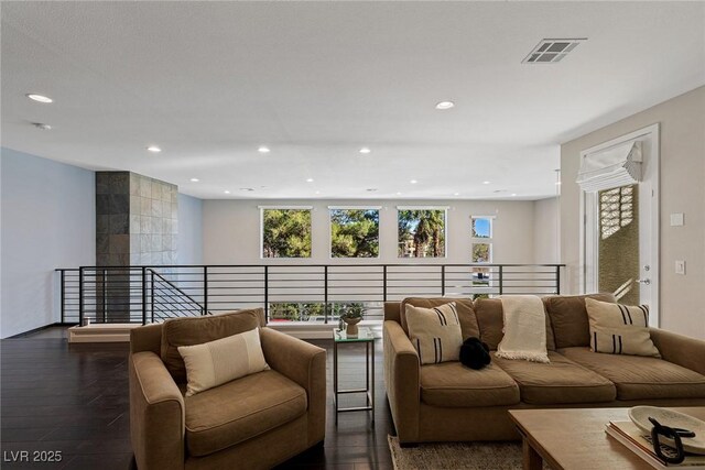 2672 Mystere Ct, Las Vegas, NV 89117 - living area featuring recessed lighting and dark wood-style floors