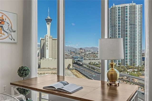 office area with a view of city and plenty of natural light
