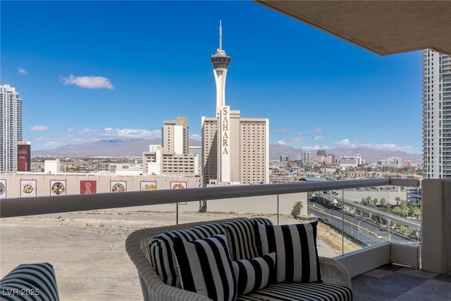 balcony featuring a view of city