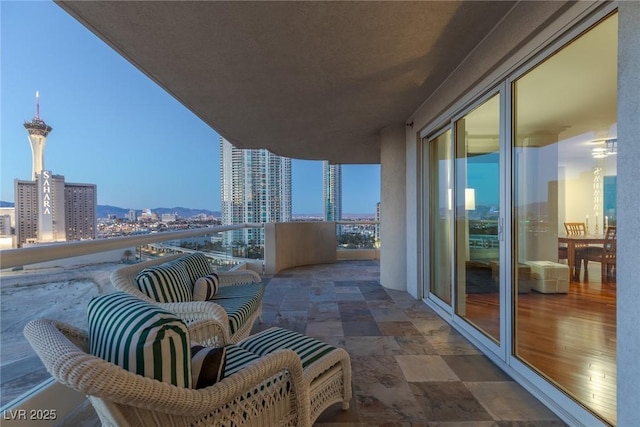 balcony with a view of city