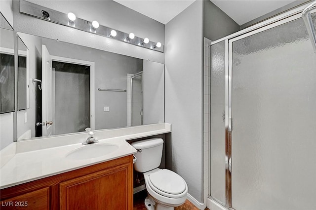 10135 Diving Duck Ave, Las Vegas, NV 89117 - bathroom with toilet, a stall shower, and vanity