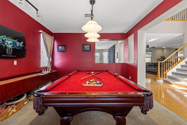 8723 Melissa Meadows St, Las Vegas, NV 89131 - playroom featuring carpet floors, pool table, and track lighting