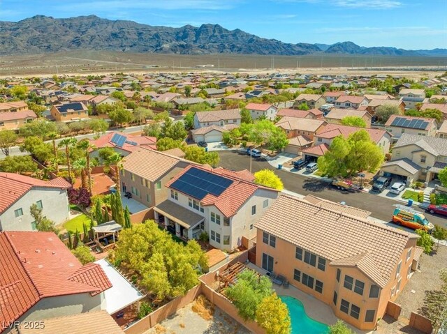8723 Melissa Meadows St, Las Vegas, NV 89131 - aerial view of residential area featuring mountains and a pool