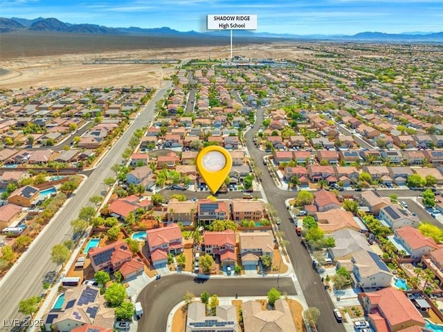 8723 Melissa Meadows St, Las Vegas, NV 89131 - aerial view of residential area featuring a mountainous background