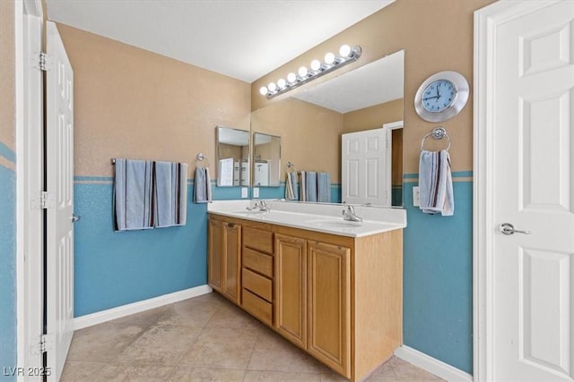 8723 Melissa Meadows St, Las Vegas, NV 89131 - full bathroom with double vanity, baseboards, and tile patterned floors