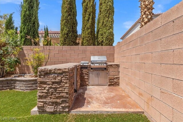8723 Melissa Meadows St, Las Vegas, NV 89131 - view of patio featuring area for grilling and fence