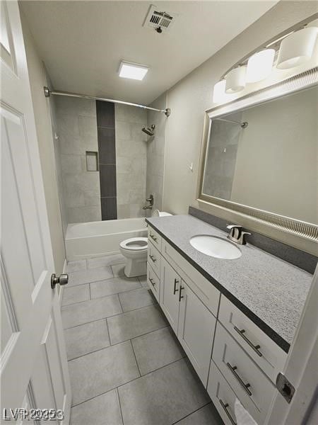 1405 Vegas Valley Dr Unit 380, Las Vegas, NV 89169 - bathroom with toilet, shower / bathtub combination, tile patterned floors, and vanity