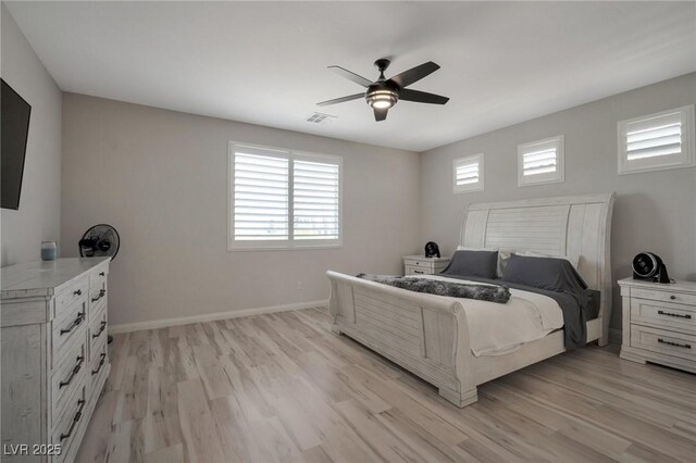 205 Piedmont Alps St, Henderson, NV 89012 - bedroom with light wood-style flooring and ceiling fan
