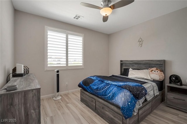 205 Piedmont Alps St, Henderson, NV 89012 - bedroom with light wood finished floors, baseboards, and a ceiling fan