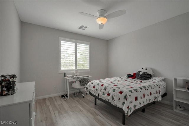 205 Piedmont Alps St, Henderson, NV 89012 - bedroom featuring light wood-type flooring, baseboards, and a ceiling fan