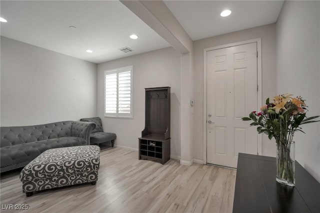 205 Piedmont Alps St, Henderson, NV 89012 - living room featuring light wood finished floors, baseboards, and recessed lighting