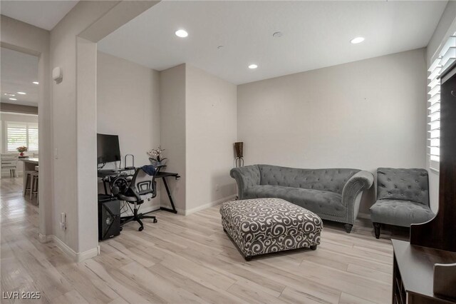 205 Piedmont Alps St, Henderson, NV 89012 - office area featuring wood finished floors and recessed lighting