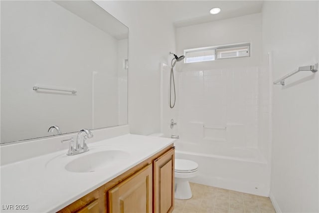 11247 Villa Trentino Ct, Las Vegas, NV 89141 - full bathroom featuring toilet, vanity, and washtub / shower combination