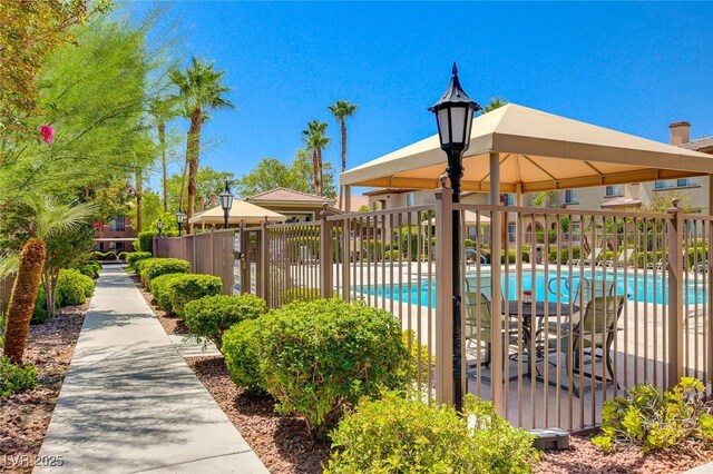 community pool with fence
